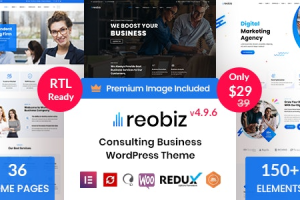 Reobiz (v5.2.1) Consulting Business WordPress Theme