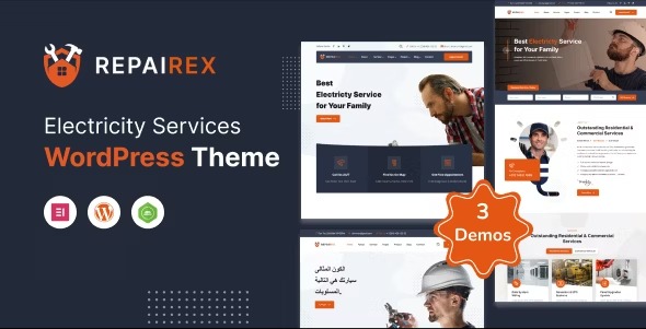 Repairex v1.0 Electricity Services WordPress Theme