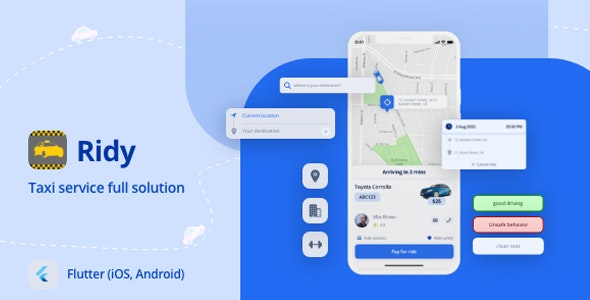 Ridy Flutter v2.5.6 Full Taxi solution (Activated**)