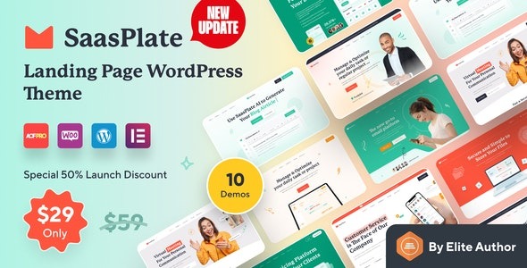 SaasPlate (v1.2.8) Landing Page WordPress Theme
