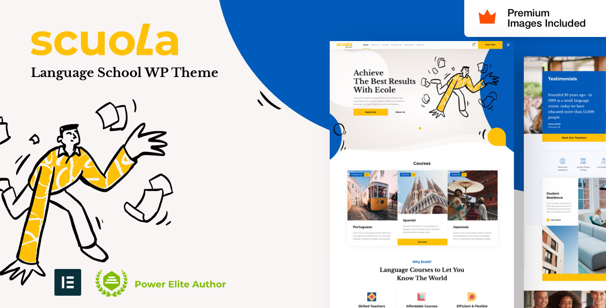 Scuola (v10.1) Language School WordPress Elementor [Activated]
