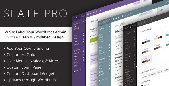Slate Pro v1.1.10 WordPress Admin Theme & White Label