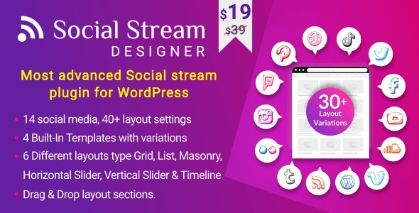 WP Social Stream Designer v1.1.8