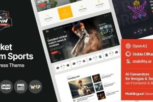 Spin v1.0 Cricket Team Sports WordPress Theme + AI