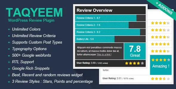 Taqyeem v2.7.0 WordPress Review Plugin