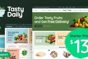 Tasty Daily (v1.20.2) Grocery Store & Food WooCommerce Theme (Activated)