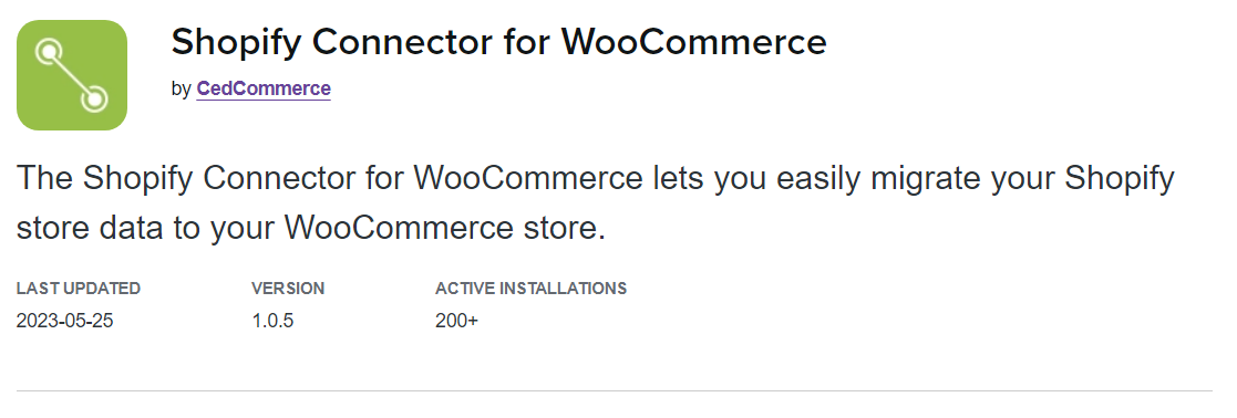 Shopify Connector for WooCommerce v1.0.0