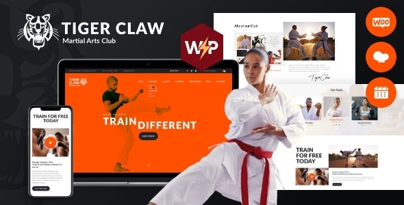 Tiger Claw (v1.1.8) Martial Arts School and Fitness Center WordPress Theme