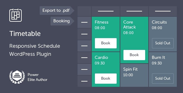 Timetable Responsive Schedule For WordPress v.7.2