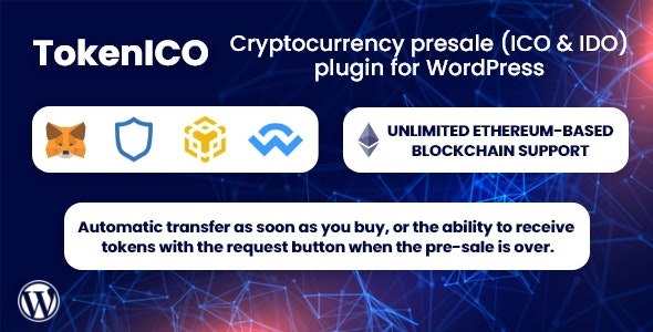 TokenICO v1.1.5 Cryptocurrency presale (ICO & IDO) plugin for WordPress
