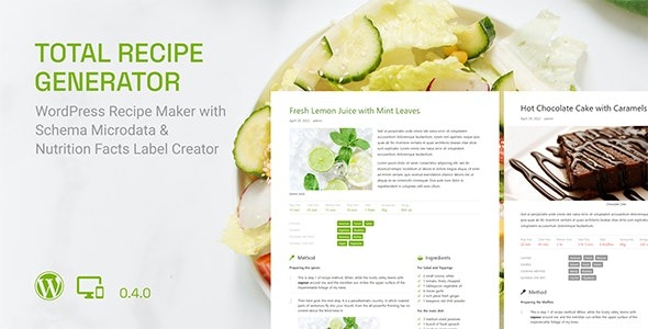Total Recipe Generator v0.4.0 WordPress Recipe Maker with Schema and Nutrition Facts (Gutenberg Block)