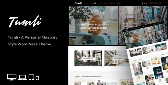 Tumli v2.7 A Personal Masonry Style WordPress Theme