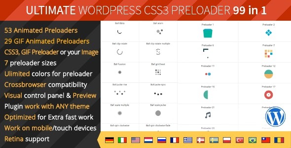 Ultimate WordPress Preloader v1.1.1 99 CSS3 Preloaders