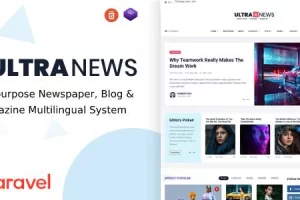 UltraNews (v4.0.0) Laravel Newspaper, Blog and Magazine Multilingual System [Activated]