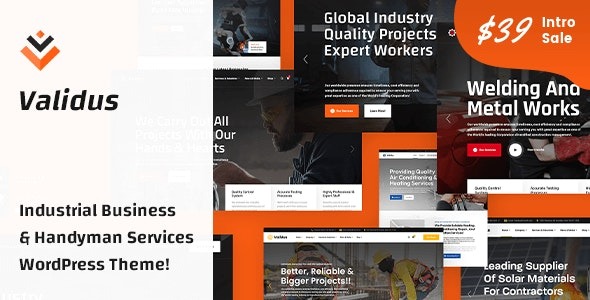 Validus v1.0 Industrial Business & Handyman Services WordPress Theme