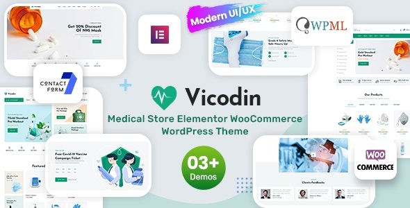 Vicodin (v1.1) Medical Store WordPress Theme