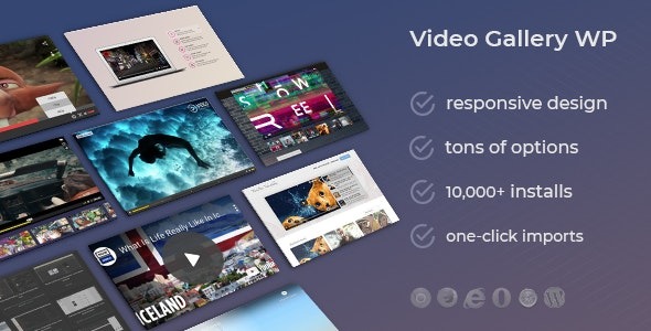 Video Gallery v12.25 WordPress Plugin/w YouTube, Vimeo, Facebook pages