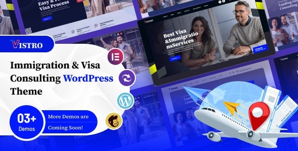 Vistro v1.0.1 Immigration Visa Consulting WordPress Theme