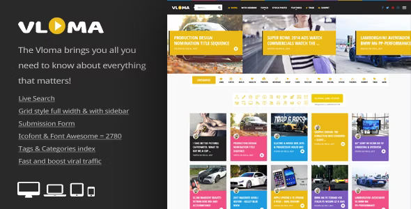 Vloma Grid v3.3 Blog Magazine Video WordPress Theme