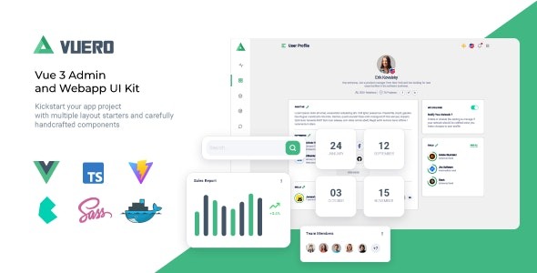 Vuero (v2.9.0) VueJS 3 Admin and Webapp UI Kit