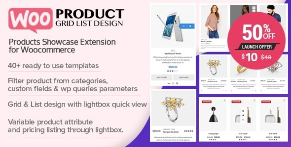 WOO Product GridList v1.0.8 Design Responsive Products Showcase Extension for Woocommerce