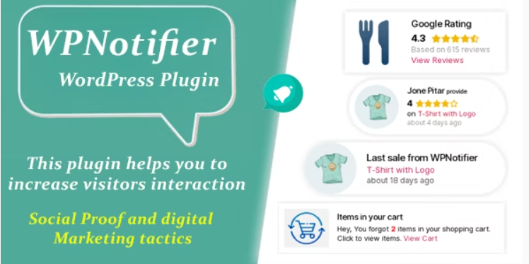 WPNotifier v1.1.0 – Notification WordPress Marketing Plugin For Visitors Attention and Social Proof