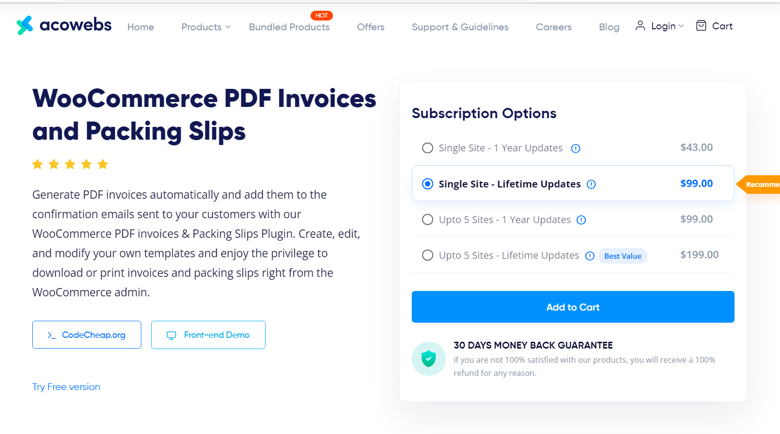 WooCommerce PDF Invoices and Packing Slips v.3.2.8 [Acowebs] Activated