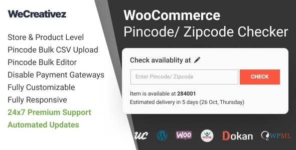 WooCommerce Pincode Zipcode Checker (v3.0.3)