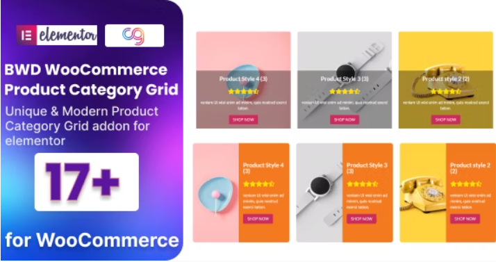 WooCommerce Product Category Grid For Elementor v1.0