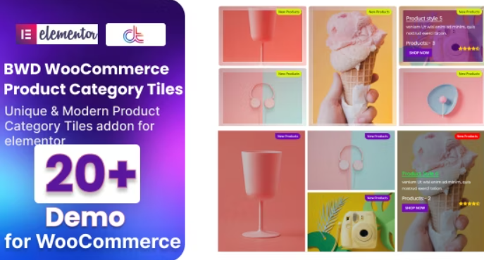 WooCommerce Product Category Tiles For Elementor v1.0