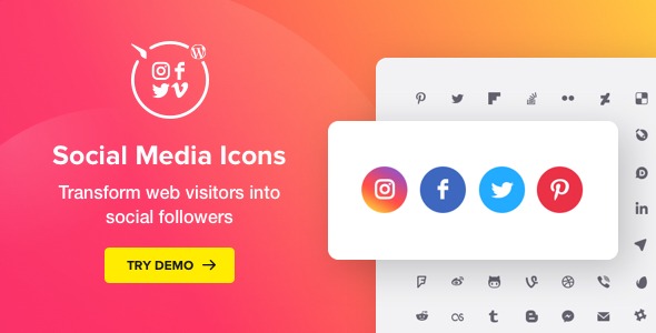 WordPress Social Media Icons v1.7.1 Social Icons Plugin Elfsight