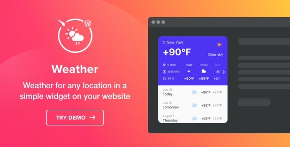 Weather Forecast v.1.3.1 WordPress Weather Plugin