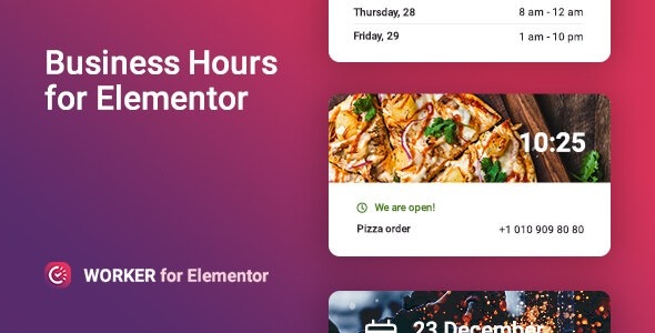 Worker v1.0.8 – Business hours widget for Elementor