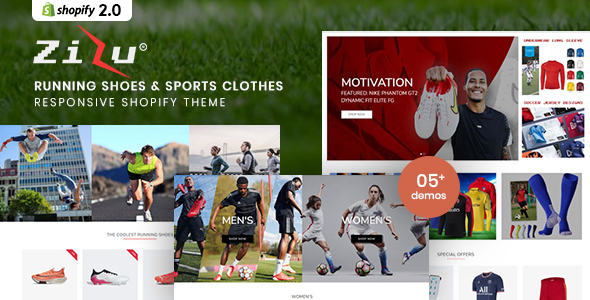 Zizu – Running Shoes & Sports Clothes Shopify Theme