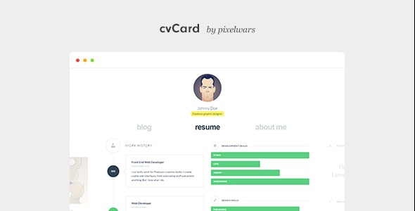 cvCard WP v1.4.6 Responsive vCard WordPress Theme