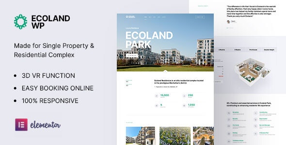 Ecoland v1.5 Single Property WordPress Theme