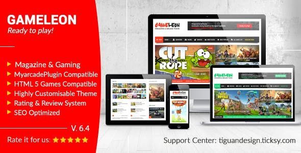 Gameleon (v9.6) WordPress Arcade Theme & News Magazine