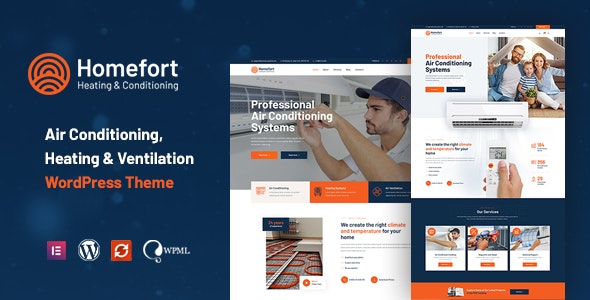 Homefort v1.1.2 Air Conditioning & Heating WordPress Theme + RTL