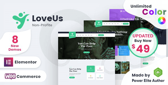 Loveus v3.5 [Activated] NonProfit Charity WordPress Theme
