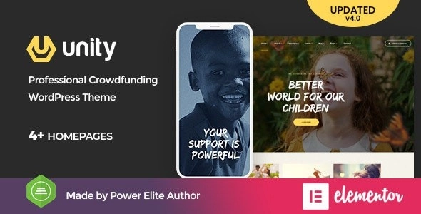 Unity v.4.6.0 WordPress Crowdfunding Theme