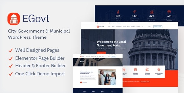 EGovt (v1.5.3) City Government WordPress Theme