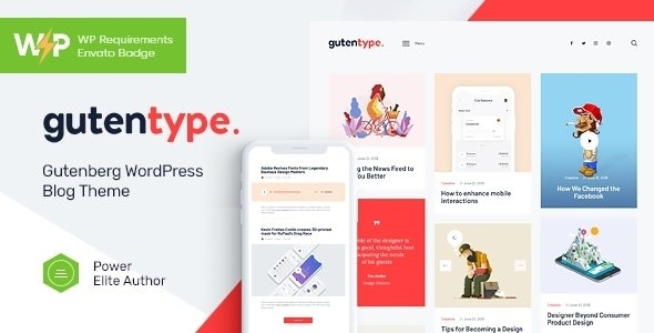 Gutentype (v2.1.10) 100% Gutenberg WordPress Theme for Modern Blog + RTL