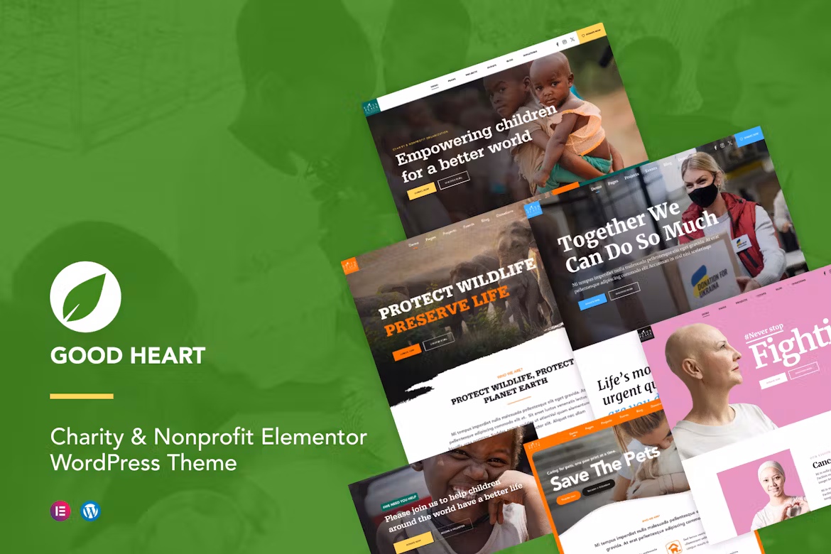 GoodHeart v1.0.2 Charity & Nonprofit Elementor WordPress Theme