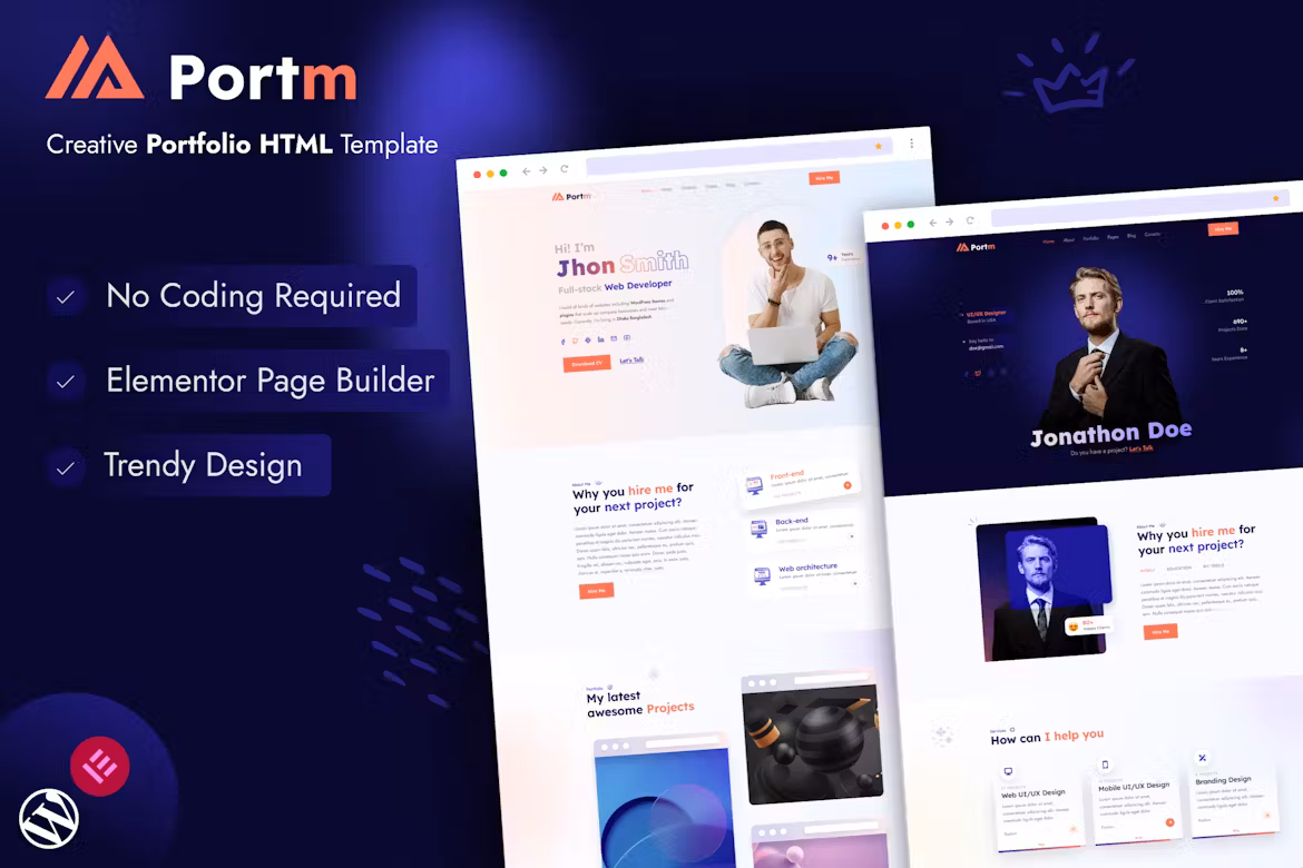 Portm - 个人作品集 WordPress 主题 1.1