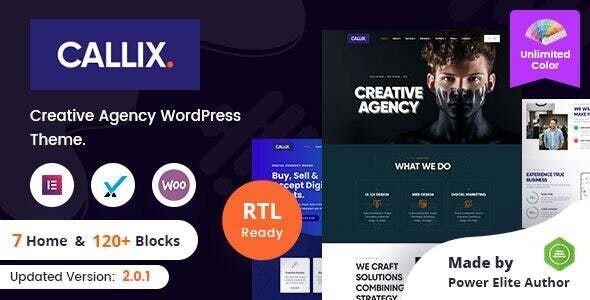 Callix – 创意机构 WordPress 主题 + RTL 2.4