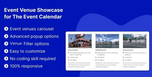 Event Venue Showcase for The Event Calendar 1.0.1 活动日历中的活动场地展示
