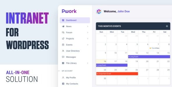 Pwork v1.3.2 Intranet For WordPress