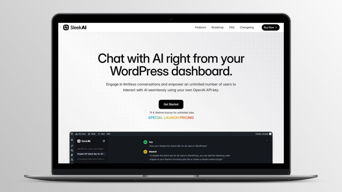 Sleek AI Description 直接从您的 WordPress 仪表板与 AI 聊天 1.3.4