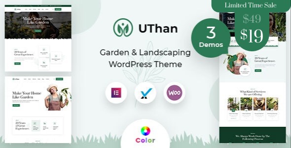 Uthan - 景观园艺 WordPress 主题 + RTL 2.0.1