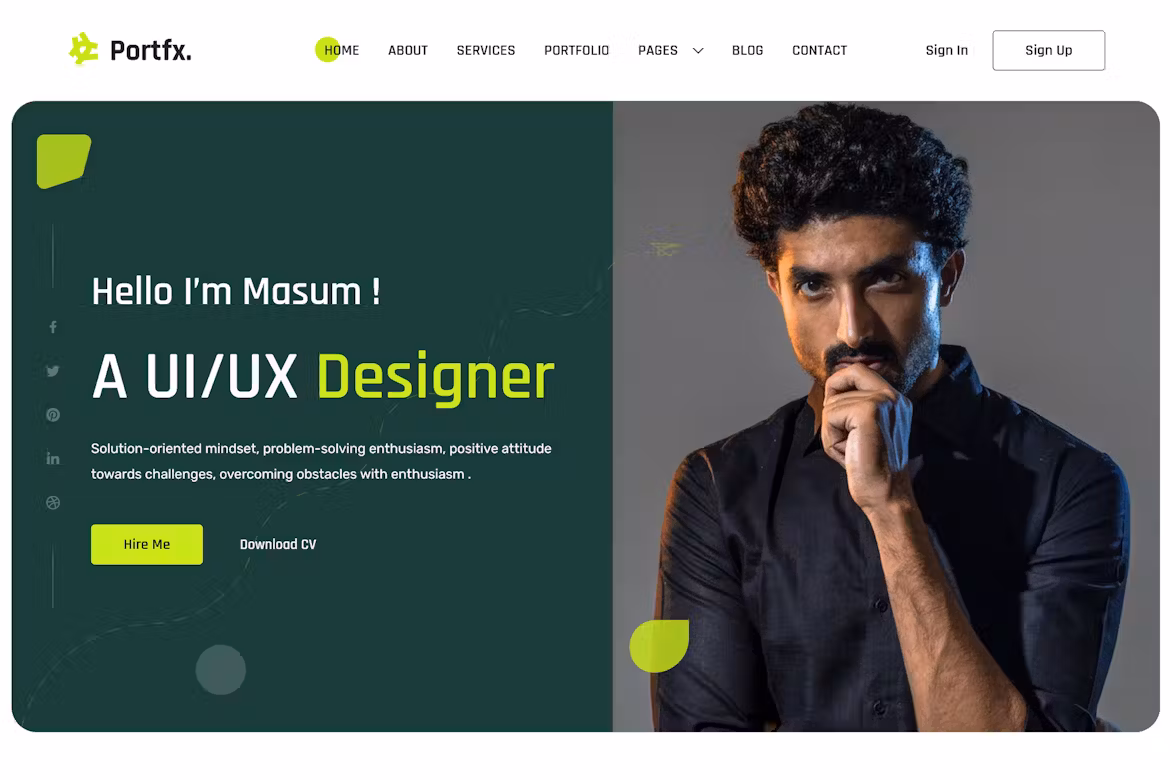Portfex (v1.1) Personal Portfolio WordPress Theme
